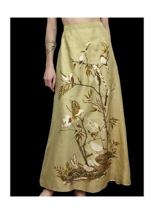 100% шелк. длинная юбка натуральная винтаж ретро индивидуальный пошив