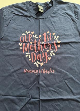 Женская футболкаour first mother's day hanes4 фото