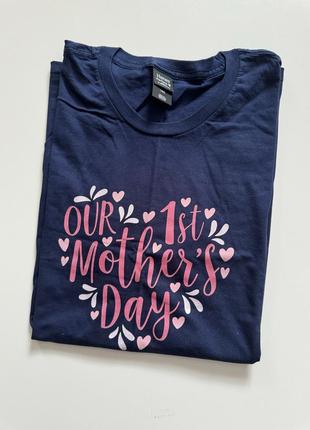 Женская футболкаour first mother's day hanes