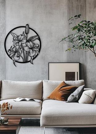 Декор в комнату, интерьерная картина на стену "очаровательные лилии", стиль минимализм 15x18 см6 фото