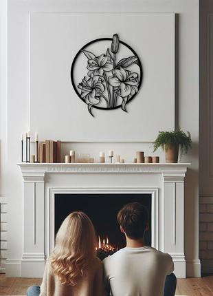 Декор в комнату, интерьерная картина на стену "очаровательные лилии", стиль минимализм 15x18 см10 фото