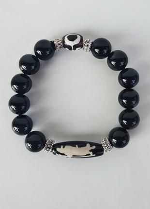 Браслет- талисман с тибетской бусиной дзи   "куан кунг  (хуан ди)"2 фото