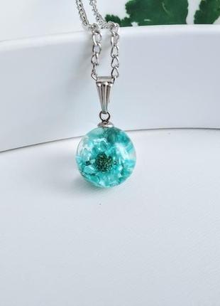 Кулон з натуральными цветами