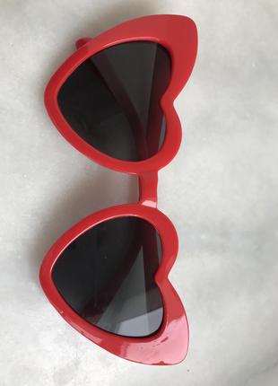 Сонцезахисні окуляри-серця, окуляри у формі сердець, червоні окуляри6 фото