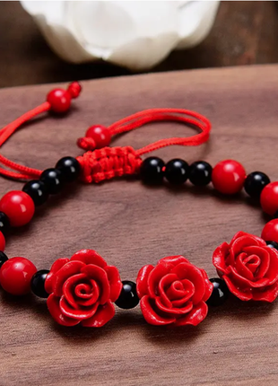 Цветочный браслет из бисера. украшение к вышиванке.