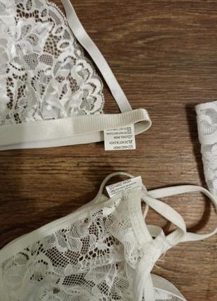 Комплект белья кружевной+ чулочки размер л новый