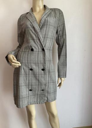 Картата сукня на ґудзиках / xs/ brend prettylittlething