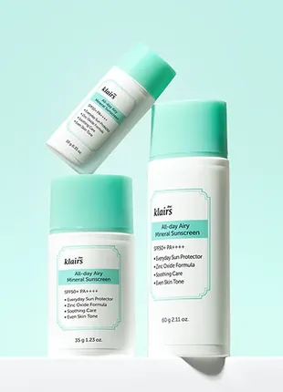 Минеральный солнцезащитный крем dear klairs all-day airy mineral sunscreen 10г