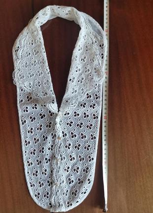 Манижка белая воротник гипюровый