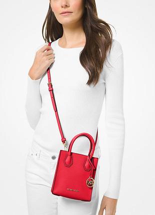 Сумка michael kors mercer червона шкіряна2 фото