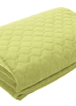 Покрывало теп velour велюр р.220х240см. салатовое. ромб5 фото