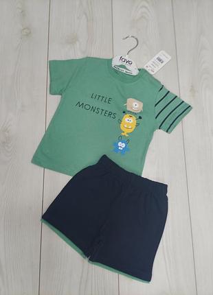 Набор,костюм летний для мальчика👻monsters,футболка + шорты