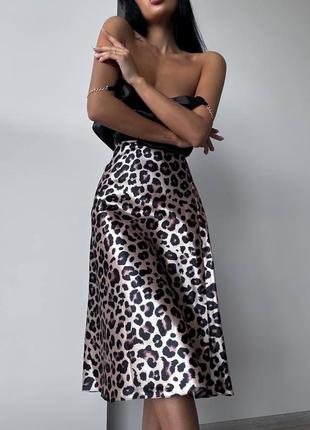 Костюм спідниця + майка принт leo 🐆