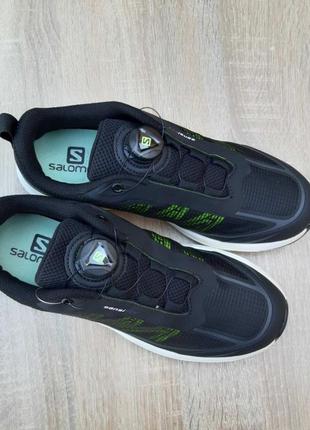 Salomon sensifit  чорні з салатовим кросівки кеди чоловічі саломон літні весняні демісезонні демісезон низькі текстильні сітка легкі топ якість3 фото