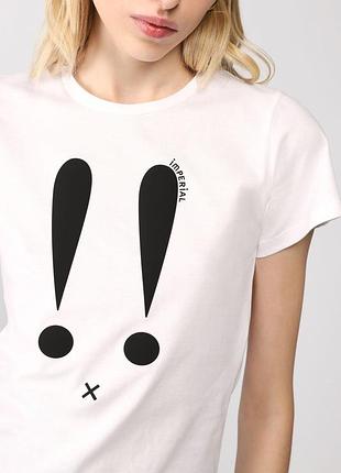 Однотонная футболка из чистого хлопка с принтом imperial fashion