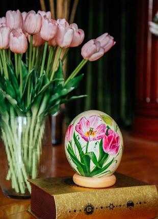 Великоднє сувенірне яйце "кропивницькі тюльпани"2 фото