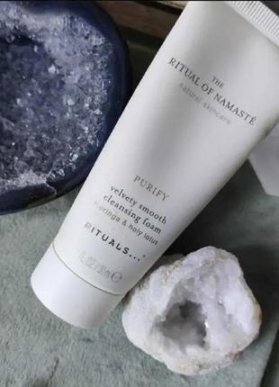 Очищувальна пінка для обличчя rituals the ritual of namaste purify velvety smooth cleansing foam, 30 мл
