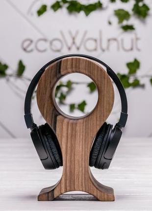 Аксесуар підставка органайзер тримач холдер для навушників з дерева з персональним гравіюванням5 фото