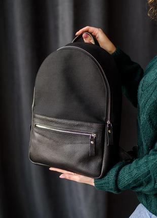 Вместительный рюкзак ручной работы арт. kuga easy в сочетании кордуры и натуральной кожи6 фото