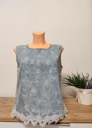 Джинсова блуза майка!