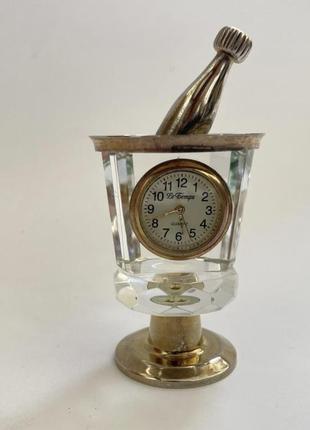 Вінтажний настільний годинник quartz le temps відро із шампанським кулер із шампанським