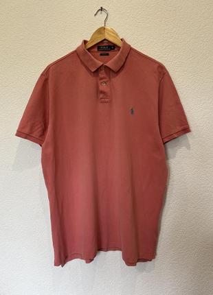 Розовое поло футболка ральф мужская polo ralph lauren