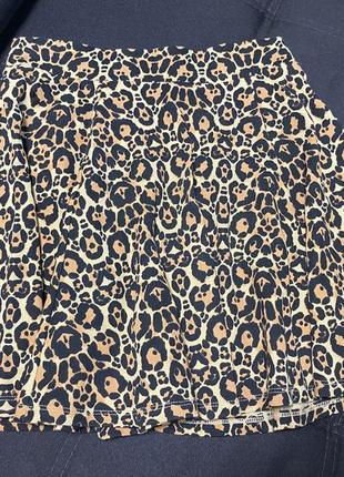 Юбка леопардовая солнце мини