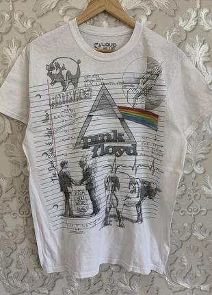 Pink floyd liquid blue біла футболка мерч metallica acdc