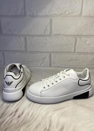 Жіночі, шкіряні кросівки кеди *еmporio armani*