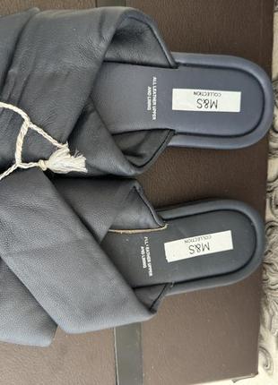 Новые сабо шлепанцы шлеки marks m &amp; s стильные модные натуральная кожа