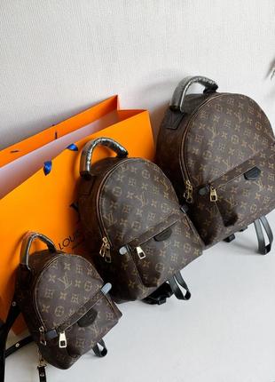 Рюкзак луї вітон, рюкзачок premium louis vuitton palm springs mini mm brown/black lv