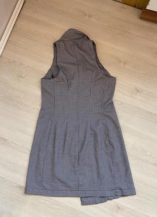 Актуальное платье жакет, безрукавка, принт гусиная лапка, стильная, модная, трендовая