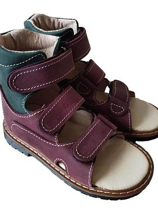 Ортопедические сандалии с супинатором foot care fc-113 размер 34 бордово-зеленые