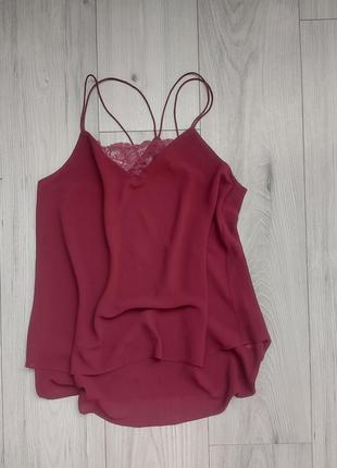 Майка бордо в бельевом стиле l размера