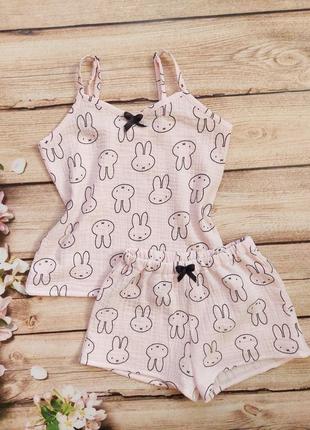 Муслиновая пижама. хлопковая пижамка