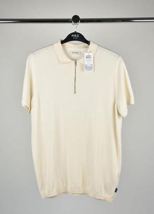 Maison Margiela fine-ribbed knitted polo rami shirt