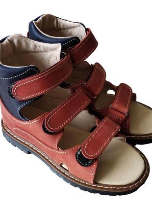 Ортопедические сандалии с супинатором foot care fc-113 размер 29 красно-синие