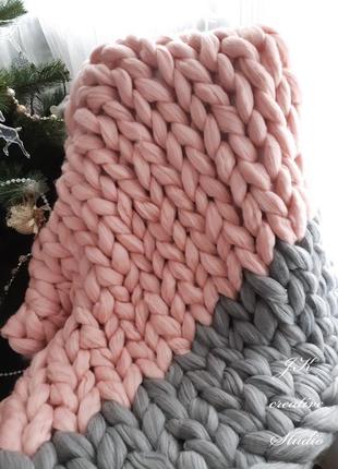 Плед handmade з товстої мериносової вовни