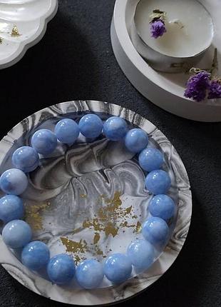 Браслет из натуральных камней аквамарин