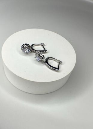 Серьги серебро 925 с муассанитом