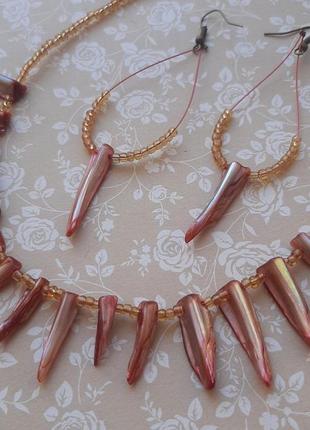 Комплект кульчики намисто