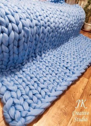 Плед "blue" из толстой мериносовой шерсти