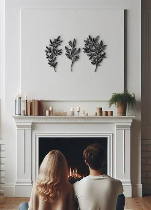 Модульная картина на стену из дерева, декор в комнату "красивые ветви", стиль...