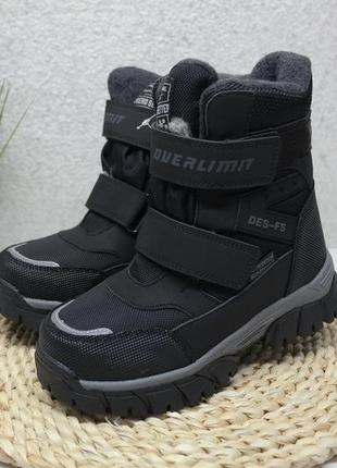 36р том.м томики зимние термоботинки сапожки мальчикам черные water prof в школу