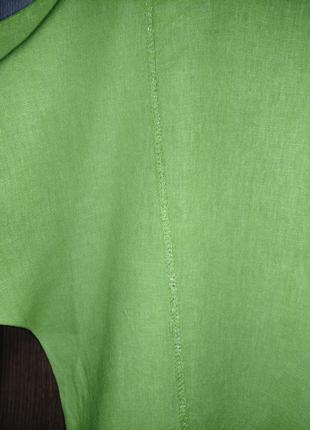 Льняна асиметрична блуза (італія) льон, шовк4 фото
