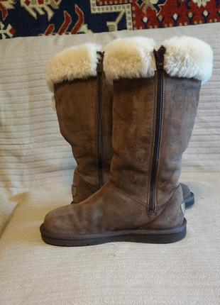 Оригинальные зимние фирменные кожаные сапожки ugg High australia 38 р.( низкий подъем)4 фото