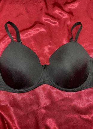 Ідеальний чорний гладкий базовий однотонний анделіка бюстгальтер ліфчик з паролоновими чашками без пушапу чашка д е