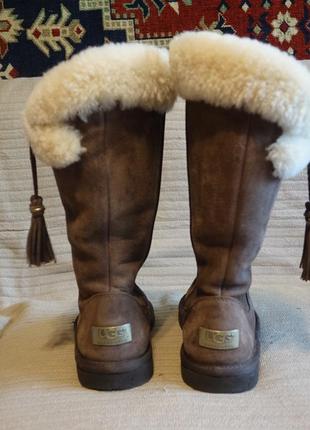 Оригинальные зимние фирменные кожаные сапожки ugg High australia 38 р.( низкий подъем)9 фото