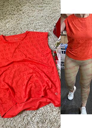 Спортивна ярка футболка в кораловому кольорі,m&s,p.10-12