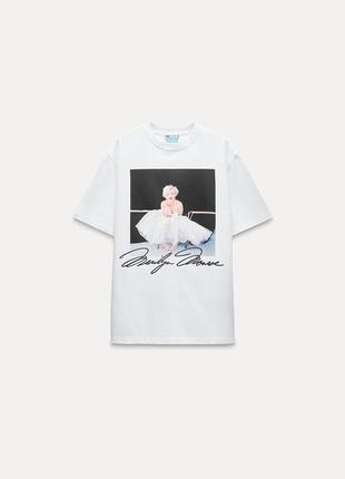 Футболка женская хлопковая с принтом zara new